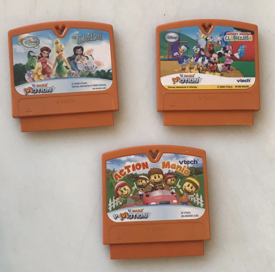 Vtech Vmotion vsmile Disney princess tinkerbell cartridge Mickey Mouse Action - Image 1 of 2
