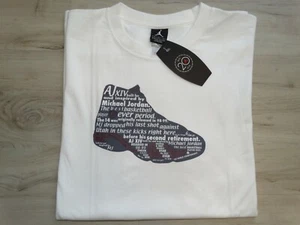 VINTAGE NIKE AIR JORDAN XIV, HERREN T-SHIRT, BRANDNEU MIT ETIKETT XL, WEISS #25 - Bild 1 von 7