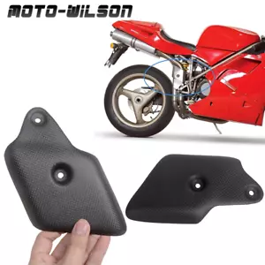 For Ducati 748 916 996 998 100% Carbon Fiber Exhaust Pipe Protection Cover Matte - Picture 1 of 9