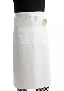 Pack of 5 White Apron Pocket Professional Restaurant Waiters Polycotton Waist - Picture 1 of 1