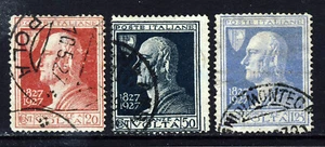 ITALIA 1927 Set ricambi centenario Volta SG 208, SG 209 & SG 211 VFU - Foto 1 di 2