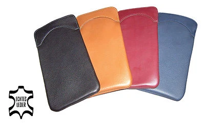 LEDERARTIKEL24 Glasses Case Pocket GENUINE LEATHER Soft Cowhide Nappa Leather Large / Small 4 Colours
