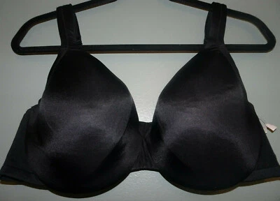 Lane Bryant Cacique 42C Black Satin Full Coverage Bra - Image 1 of 2