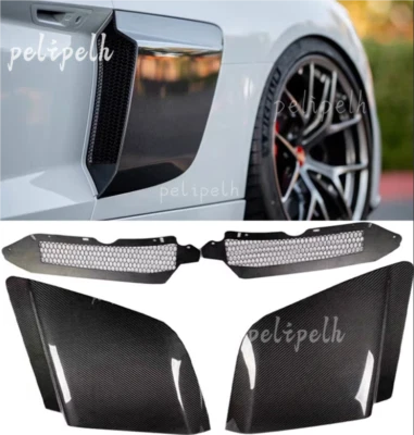 Cubierta de guardabarros de ventilación de aire de fibra de carbono seca para Audi R8 2020-2022 Foto 1 de 4