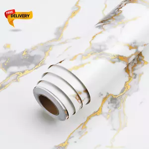 Thick White Marble Contact Paper for Countertops Waterproof Contact Paper Peel.. - Picture 1 of 8