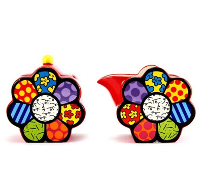 ROMERO BRITTO CREAMER and  SUGAR SET: FLOWERS * NEW ** - Image 1 of 4