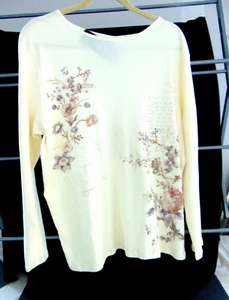 Lauren Ralph Lauren Womens 2X WHITE Long Sleeve BOAT Neck 100% Cotton Top - Picture 1 of 4