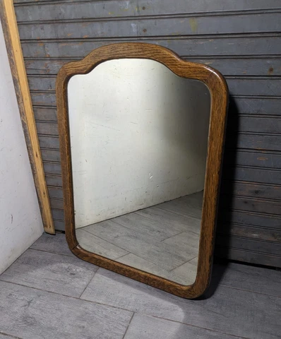 Vintage Rustic Farmhouse Solid Oak Wood Arched Wall Mirror Cover