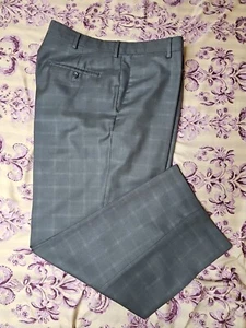 Kenneth Cole Reaction 36x28.5 Polyester/Rayon/Wool Flat Front Dress Pants Gray - Picture 1 of 10