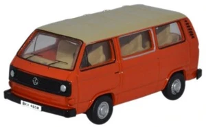 VW VOLKSWAGEN T25 BUS - arancione / crema - Oxford 1:76 - Foto 1 di 6