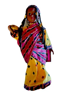 Doll Handmade African Tribal With stand fabric costume, jewelry & dreadlocks - Picture 1 of 9
