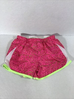 Pantalones Cortos Nike Niñas Dri-Fit Rosa, Amarillo Iluminador Estampado Leopardo Talla Juvenil Mediana Foto 1 de 4