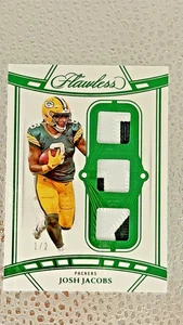 2024 Panini impecable Josh Jacobs triple parche esmeralda/2 Green Bay Packers SSP - Imagen 1 de 2