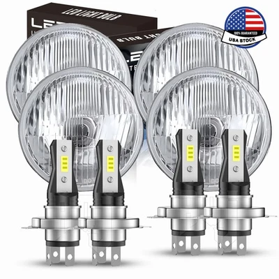 2 Pair 5.75"5-3/4" Round LED Headlights for GMC C15/C1500 1961-1972 Pickup C2500 Foto 1 de 4