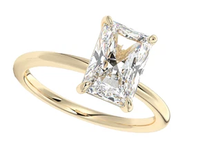 14K Yellow Gold Engagement Solitaire Ring Radiant Cut Lab Grown Diamond 1.85 Ct - Picture 1 of 8