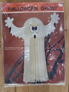 1970’s Vintage Halloween Hanging Honeycomb Ghost Danish Amscan NOS Sealed NEU - Bild 1 von 5