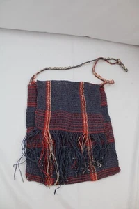14X11"VINTAGE WOVEN BURLAP SADDLE BAG PURSE~JULY 4TH~RED~WHITE~BLUE~SHOULDER - Picture 1 of 6