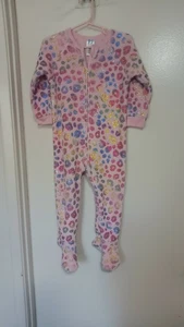 THE CHILDREN PLACE GIRLS SLEEPER PINK ANIMAL PRINT LONG SLEEVES SIZE 2T - Picture 1 of 4