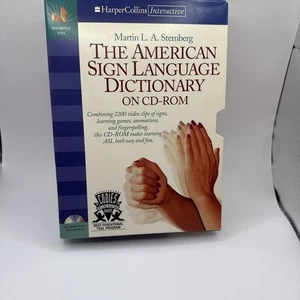 👋 American Sign Language Dictionary on CD-Rom with Book Interactive Learning 👋 - Picture 1 of 7