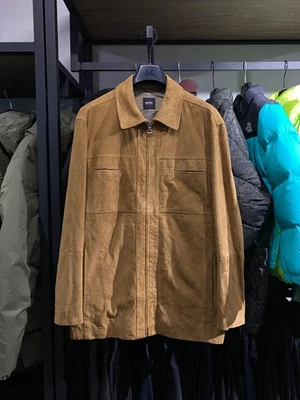 Hugo Boss Mainline Vintage Goatskin Suede Craff Tan Leather  Jacket overshirt - Image 1 of 4