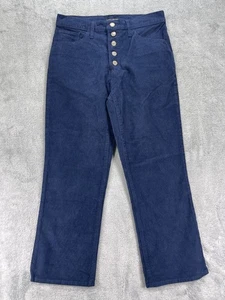 Lucky Brand Corduroy Pants Womens 10/30 Bridgette Crop Mini Bootcut Blue - Picture 1 of 14