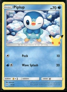 2021 McDonald's 25th Anniversary Promo Non-Holo TGC Piplup Pokemon Card #20 - Picture 1 of 2