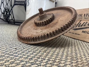 Antique 15” Cast Iron Grinding Plate Gear Steampunk Corn Sheller Grinder Wheel - Picture 1 of 22