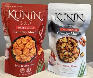 2 Bustine KUNIN Peperoncino Dolce Tteokbokki Mochi Coreano Asiatico Riso Cracker - Foto 1 di 9