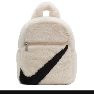 Nike Sportswear Futura 365 Faux Fur Mini Backpack Cream Black Swoosh NWT - Picture 1 of 9