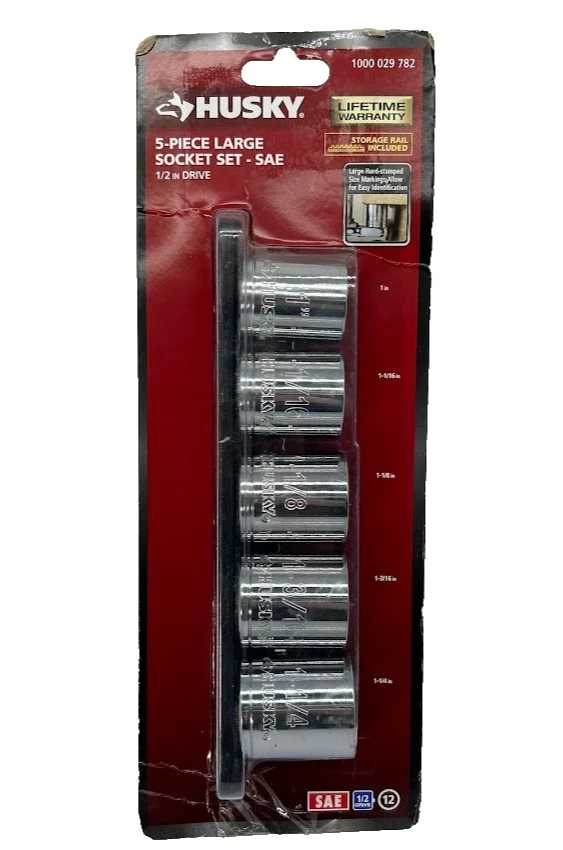 Husky 1/2 in. Drive SAE Large Socket Set (5-Piece) - Image 1 of 4