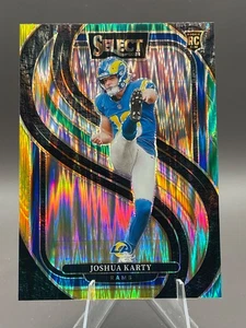JOSHUA KARTY rc #164 Premier Level Green & Yellow Shock Prizm 2024 Select RAMS - Picture 1 of 5