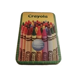 2014 Crayola Crayon Collector Metal Tin w/ 64 Used Crayons - Picture 1 of 5