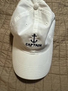 Cappellino baseball Captain Strapback bianco taglia unica ricamato Poly Legacy atletico - Foto 1 di 8