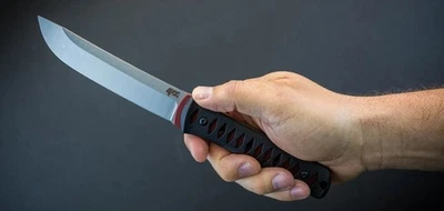 APOC Breeden Torrent Fixed Knife 5″ D2 Tool Steel Blade Black Micarta Handle - Image 1 of 4