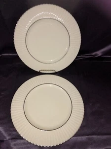 Lot of 2 Colonnade Platinumn by LENOX W-306P Dinner Plates 10 7/8" - Picture 1 of 7