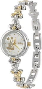 Women's MCK962 Disney Mickey Mouse elegant Two Tone Thin Bracelet Watch - Picture 1 of 2