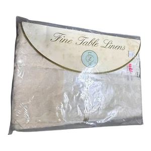 Lenox Fine Table Linens 90" Round Beige Cream Jacquard Formal Cloth Tablecloth - Picture 1 of 5