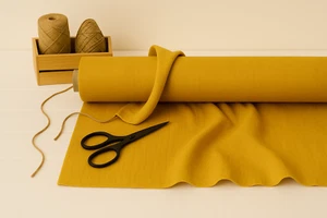 Lemon Curry Linen Blend Fabric by the Yard – Apparel, Home Décor & Crafts - Picture 1 of 10