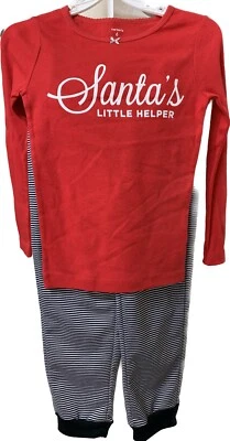New Carters Kids 2-Piece Christmas Santa’s Little Helper Pajama Set Size 6 - Image 1 of 2