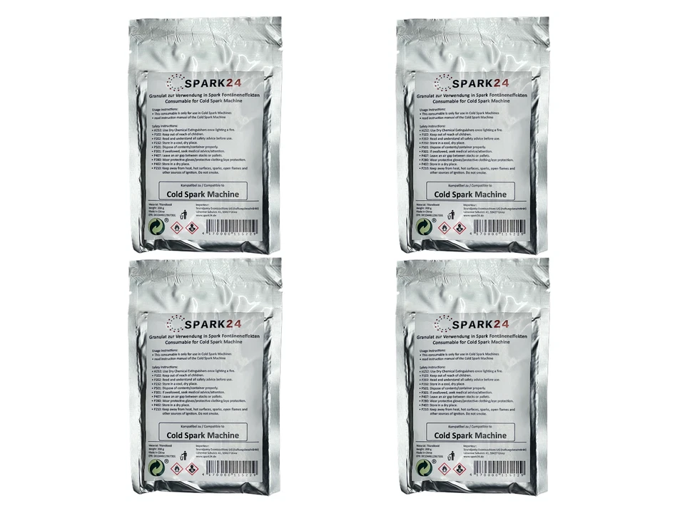 4 Pack 4x Granules for Cold Spark Machine Medium Powder Sparkular Titanium - Image 1 of 3