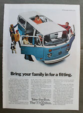  Volkswagen VW Bus  Vintage Magazine Print Ad 1977 8 x 11