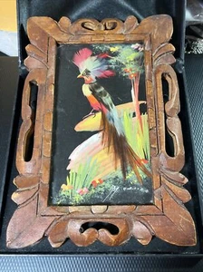 Vintage Mexican Feather Art Framed - Picture 1 of 7