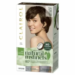 Clairol Natural Instincts Hair Color 5A Clove Medium Cool Brown 1 ct Pack of 3 - Picture 1 of 7
