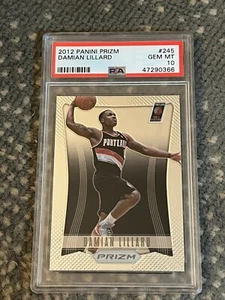 2012-13 Damian Lillard Panini Prizm #245 PSA 10 Rookie Karte RC Edelstein neuwertig Portland - Bild 1 von 2