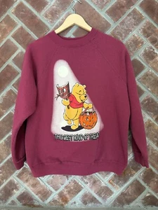 Vintage Disney Winnie The Pooh Halloween Sweatshirt Crewneck Burgundy Treats - Picture 1 of 8