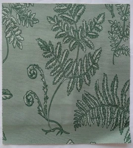 Brunschwig Fils Fabric Sample Woodwardia 16" X 17.5" Leaves Frond Green Remnant - Picture 1 of 6