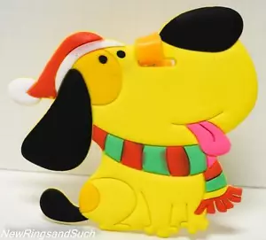 Luggage Tag Yellow Puppy Silicone Easy to Find Flying Travel Suitcase Vacation - Picture 1 of 3