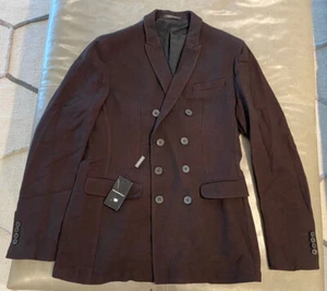 NWT Emporio Armani Matt Line Wool Double Breasted Peak Jacket 42L Slim 44L $1395 - Picture 1 of 11