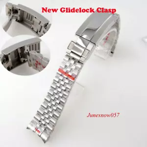Braccialetto Cinturino Giubileo Larghezza 20 mm con Fibbia Blocco Scivolante Acciaio 316L - Foto 1 di 8
