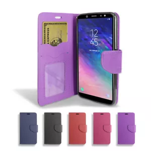 For Samsung Galaxy A6/ A600 (2018) Leather Card Wallet Flip Stand Case Cover - Picture 1 of 14